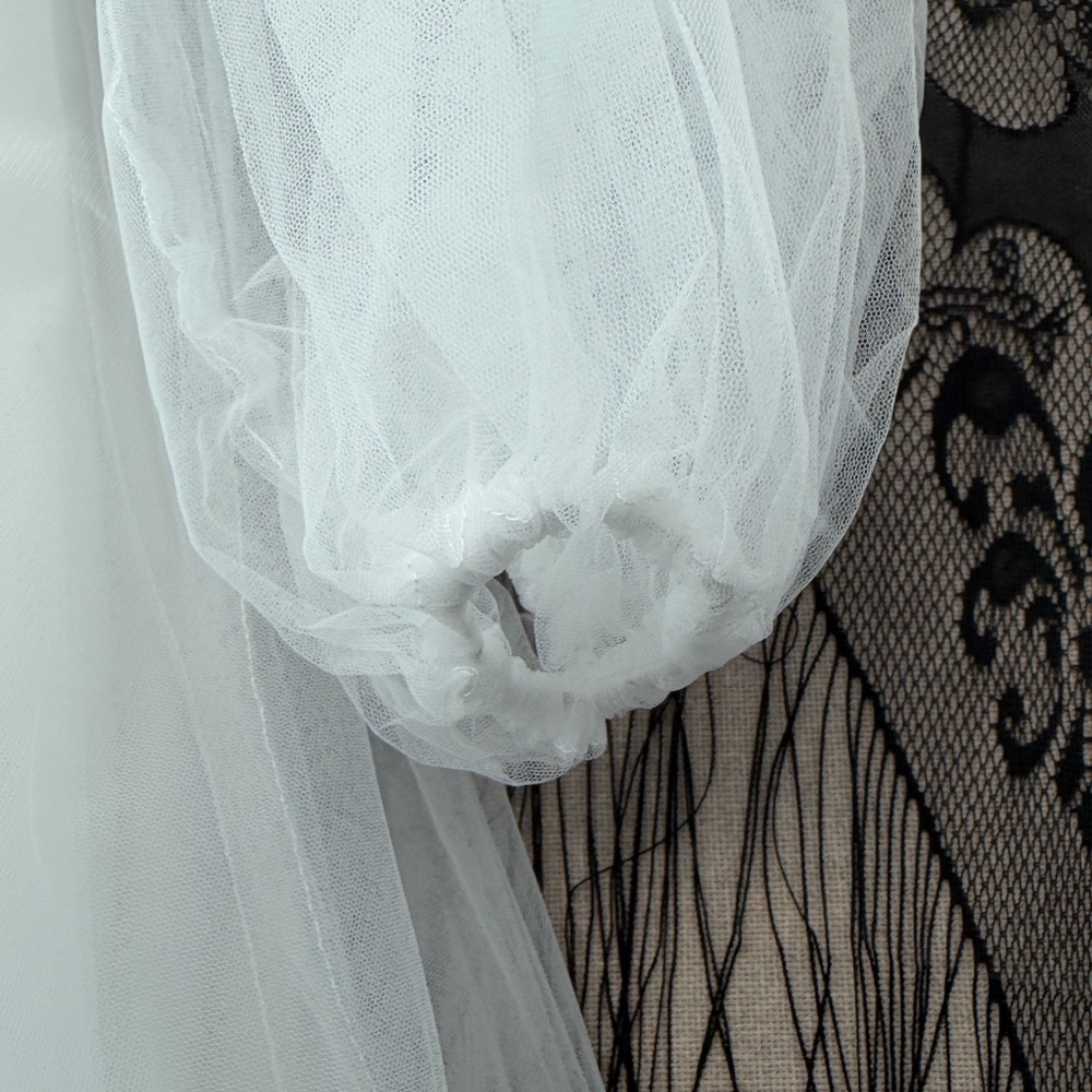 NWT: Elegant White Lace, Tull, Corset Wedding Dress size 8 - Picture 4 of 10